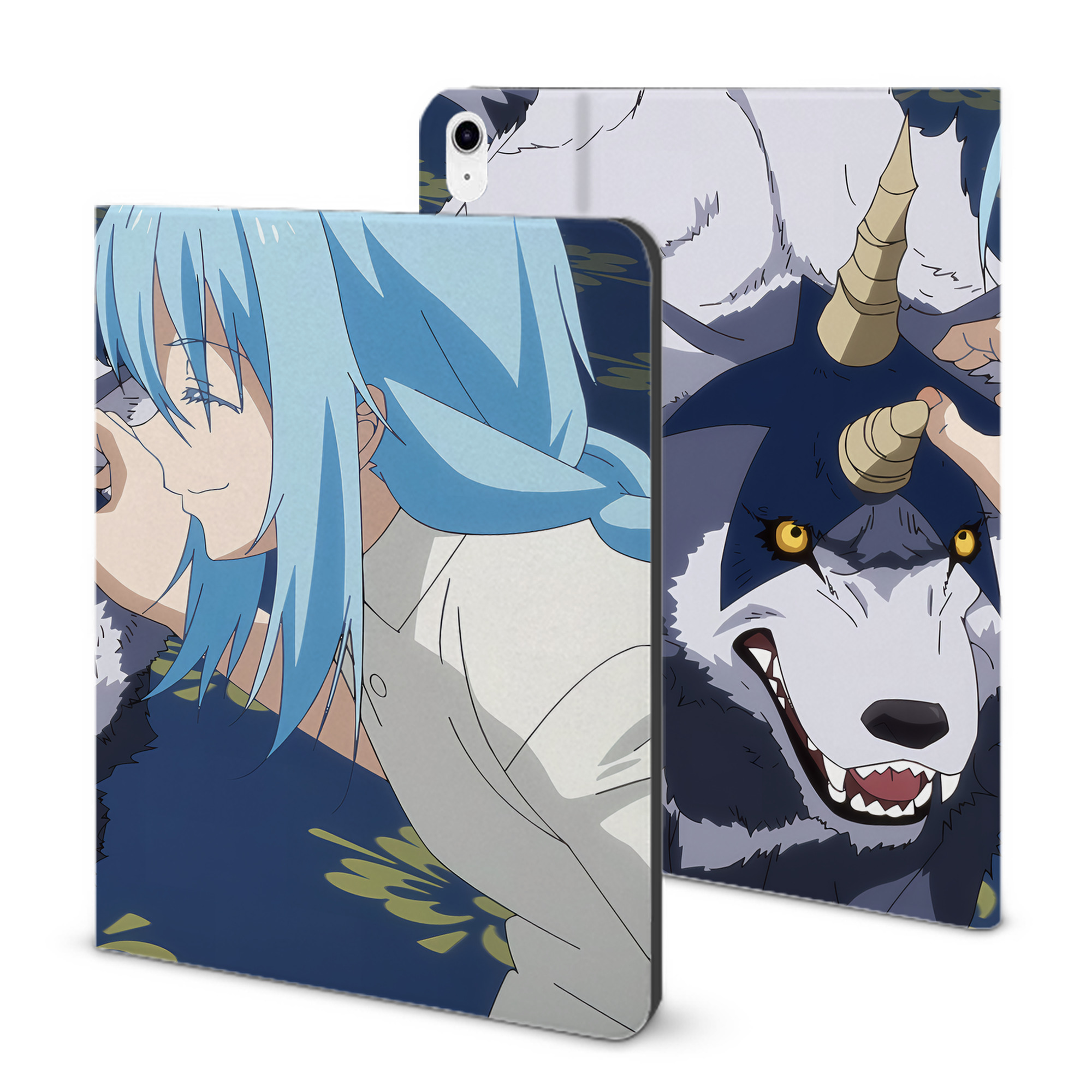 （画像用） 転スラ Regarding Reincarnated to Slime IPad ケース ブック型 PUレザー TPU 耐衝撃 軽量 薄型 ペン収納なし 全面保護 IPad 各モデル対応